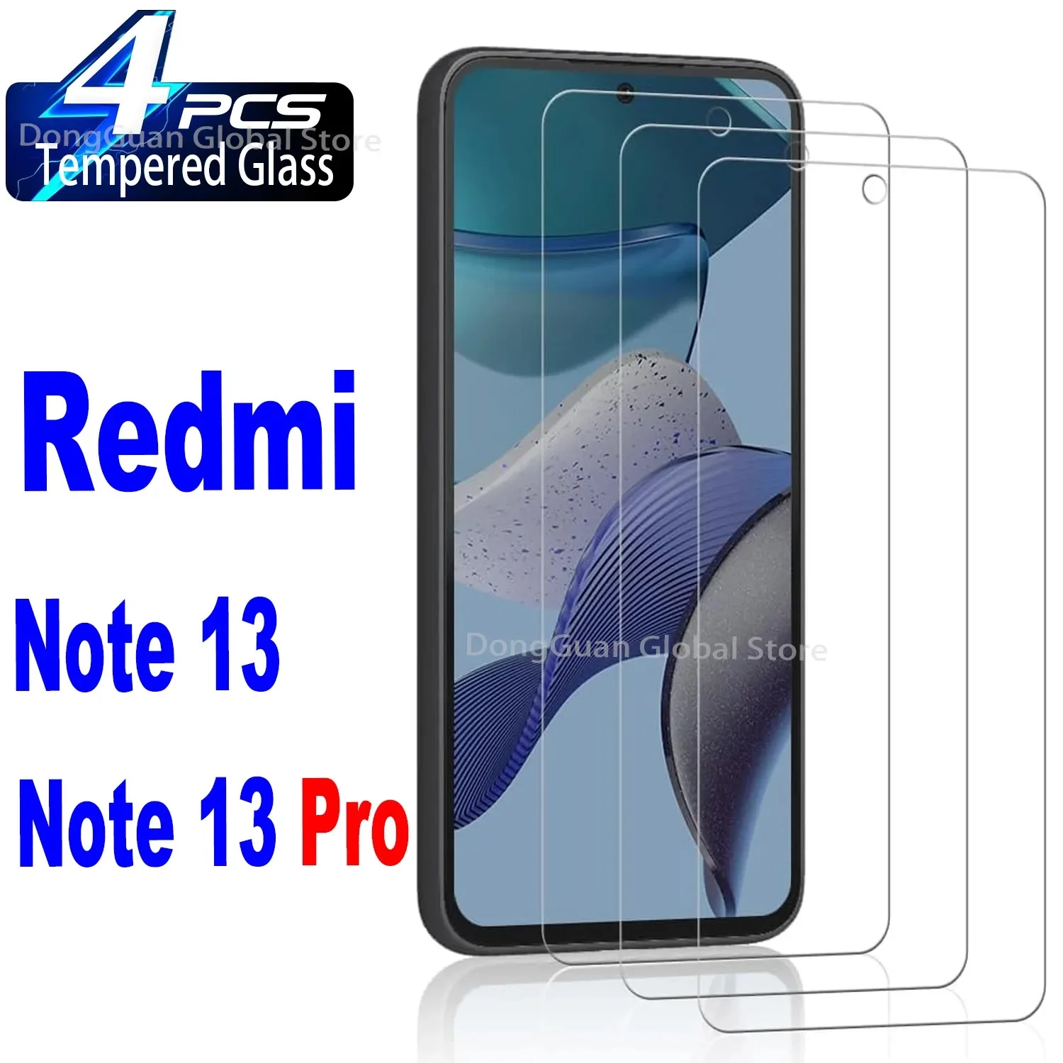 

9H Screen Protector Glass For Xiaomi Redmi Note 13 Pro 4G 2/4Pcs HD Tempered Glass Film