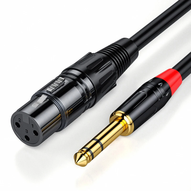 Cable de Audio hembra de 6,5mm a XLR, Cable de Audio de altavoz mezclador de micrófono equilibrado XLR de dos núcleos grandes de 6,35 1m 2m 3m