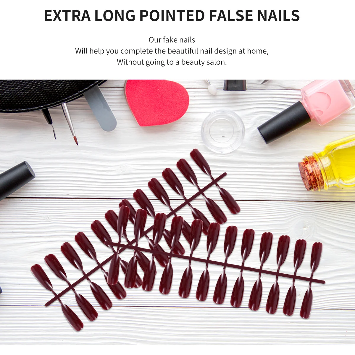 

72Pcs Fake Nails Long False Nail Art Set Women's Fashion Press on Nails for Party Holiday Nightclub Wear At Home Easy DIY