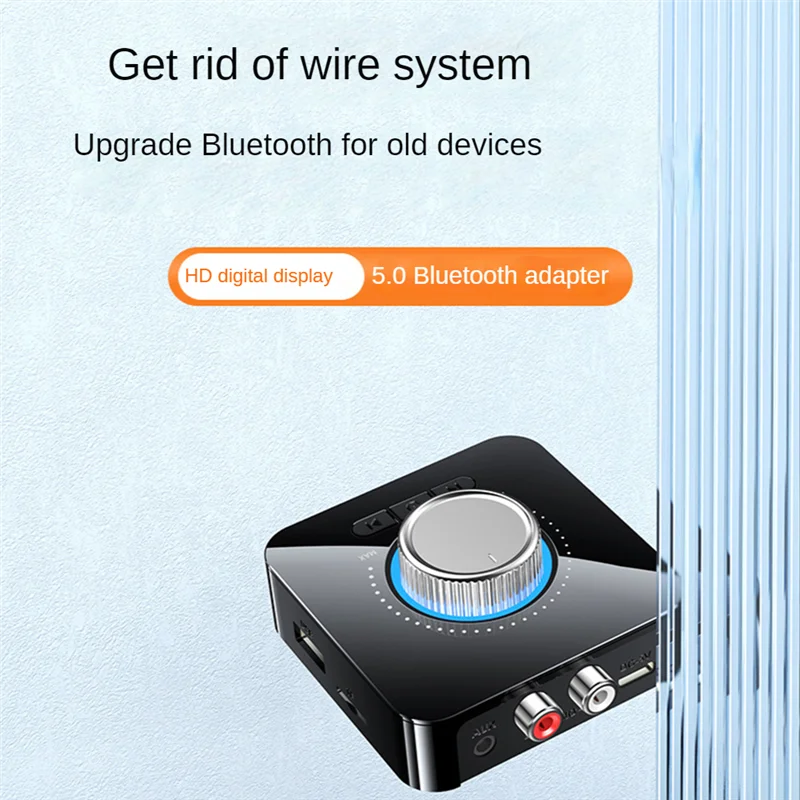 AA08-1 Set Adattatore Bluetooth Trasmettitore ricevitore audio Bluetooth 5.0 Convertitore adattatore audio AUX 2 In1