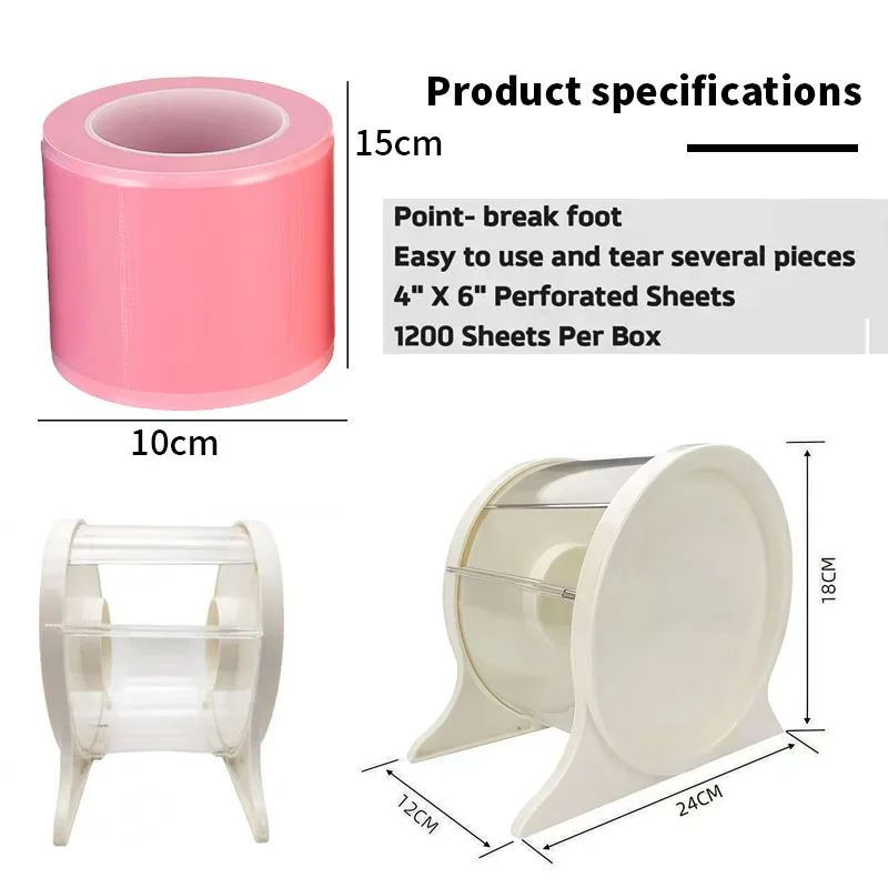 JAVIDENT 1200Pcs/Roll Disposable Tattoo Barrier Film Tape Plastic Sheet Protecting Holder Oral Protective Isolation Membran