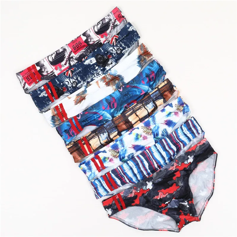 8PCS Lot Man Underwear Briefs Men's Soft Underpants Print Low Rise Sexy Underwear Calzoncillos Hombre Underpants Briefs