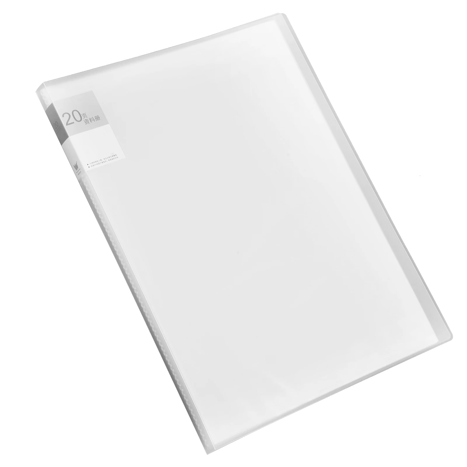 

1pc A3 20 Pages Transparent File Organizer Folder White Large Capacity Document Storage Binder Study Plastic Folder