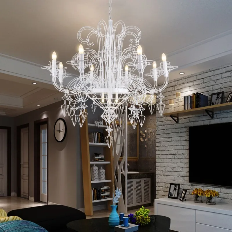 Baroque Led Candle Ceiling Chandeliers For Dining Living Room Bedroom Foyer Modern Candle Ceiling Pendant Lights Chandelier