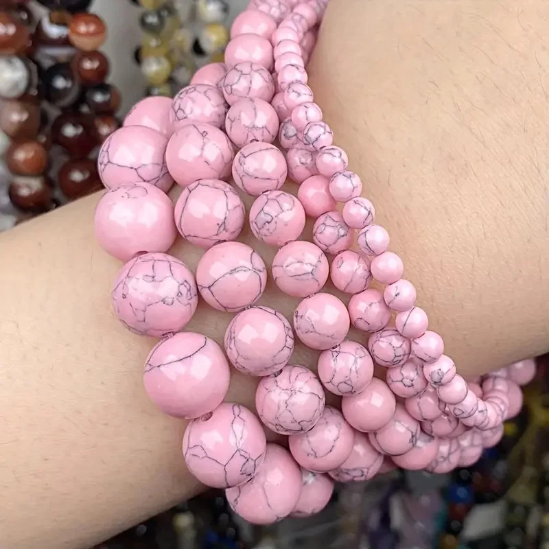 6mm-10mm Pink Turquoise Is Used to Make Accessories for Jewelry, Necklaces, Bracelets, and Earrings