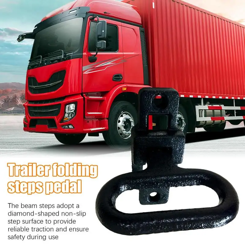 Folding Handle Step Fold Down Grab Handle Step Safety Steps Tread Grab Cast Iron Assist Handle For Trucks RVs Trailers Bus &