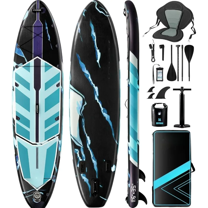 

11'6"x35" Inflatable Stand Up Paddle Board 450LBS Weight Capacity Extra Wide Non-Slip Stable Deck Adult SUP,Premium Accessories
