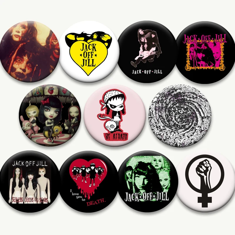 

Humid Teenage Mediocrity Handmade Brooch Black Eight Jack Off Jill Vintage Soft Button Pins Exquisite Music Band Aesthetic Badge