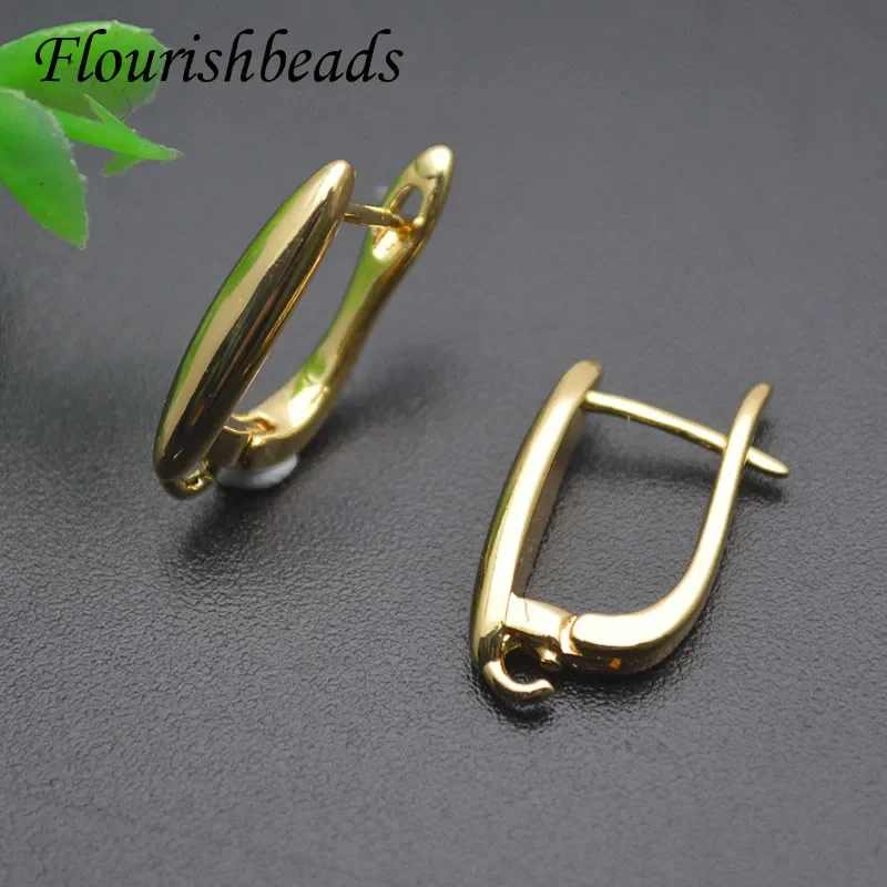 Smooth Gold Plated Ear Wire Fixture Shvenzy Basic Earring Hooks for Handmade DIY Jewelry Making Accessories 30pcs/lot