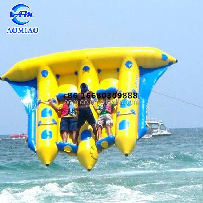 Popular 3 Tubes Flying Towables / Inflatable Flying Fish Banana Boat For Water Sports