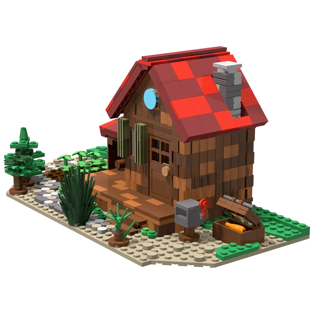 

Gobricks MOC Forest Thatched Cottage Rural Towns Stardew Valley Farmhouse Building Blocks Medieval Architecture Bricks Toy Gift