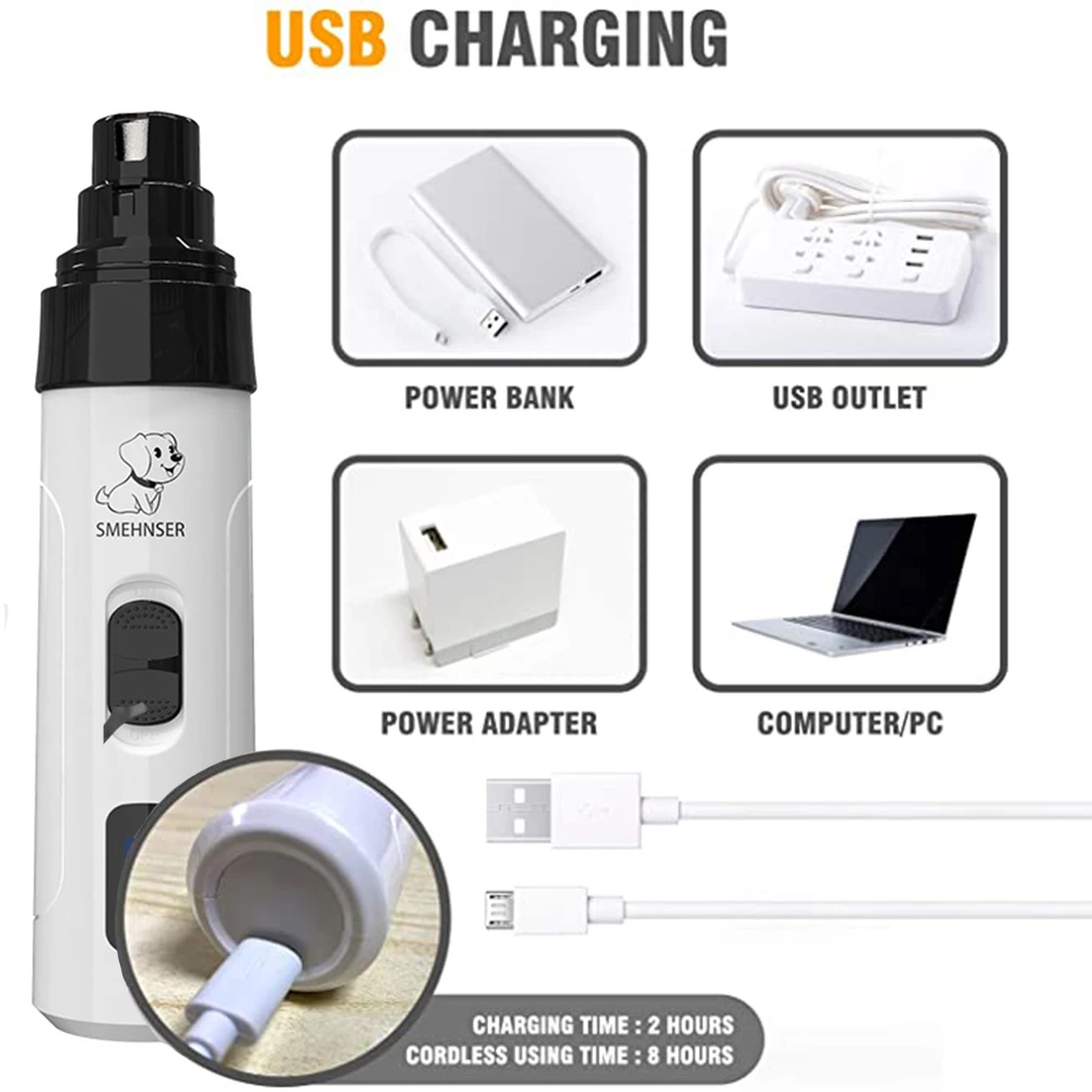 Elektrische Hund Nagel Grinder Welpen Katze Nagel Clippers Professionelle Hundesalon Gadget Diamant Bit Ersatz Kopf Hund Nagel Trimmer – Detail 8