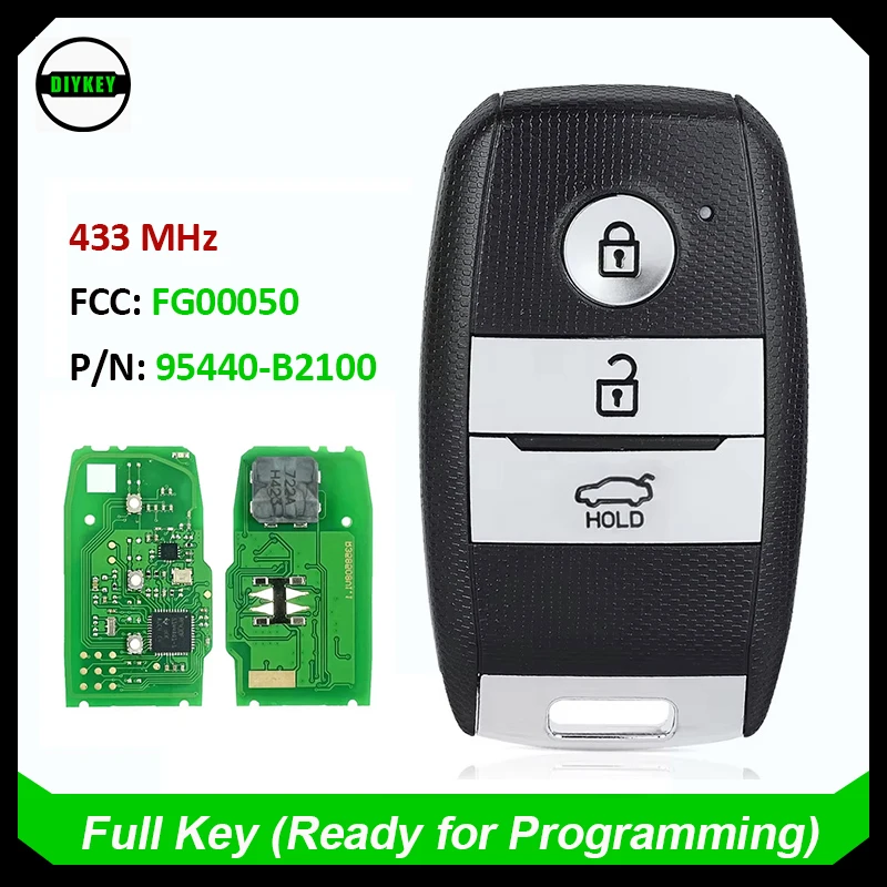 DIYKEY PN: 95440-B2100 FCC ID: FG00050 Keyless-Go Smart Remote Key Fob 433MHz 8A Chip for Kia Soul 2014 2015 2016 2017