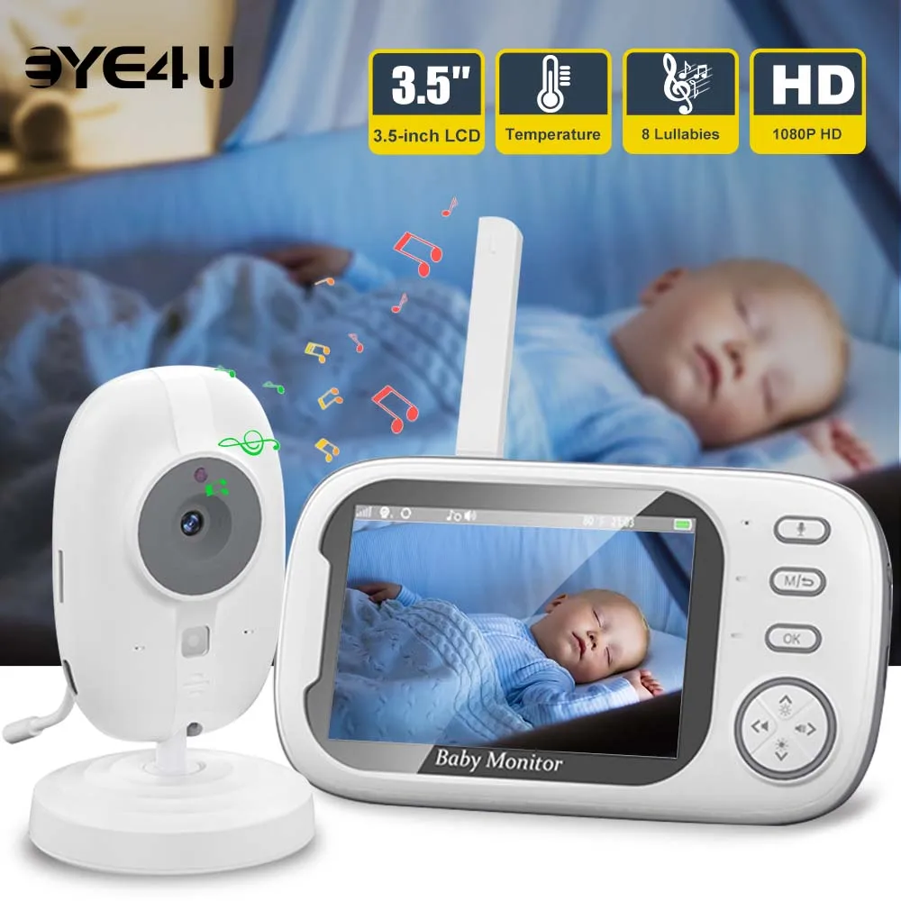 3.5'' Video Babyfoon 2.4G Moeder Kinderen Tweeweg Audio Nachtzicht Videobewakingscamera 'S Met Temperatuurscherm