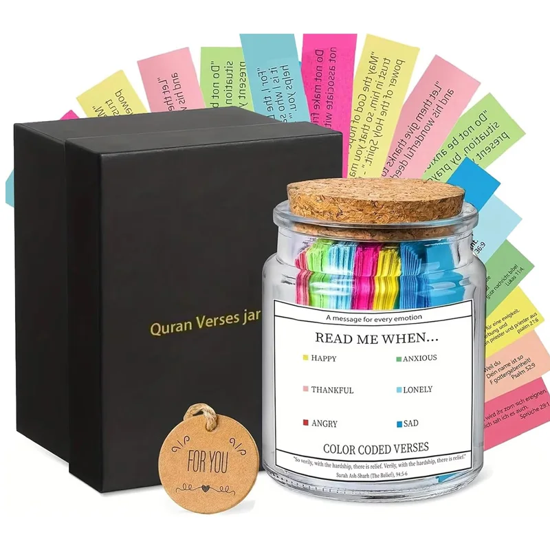 

1PC Azan Islamic Quran Verse Jar Creative Prayer Bottle Decors Gift Every Emotional Scripture Jars For Home Ramadan Decorations