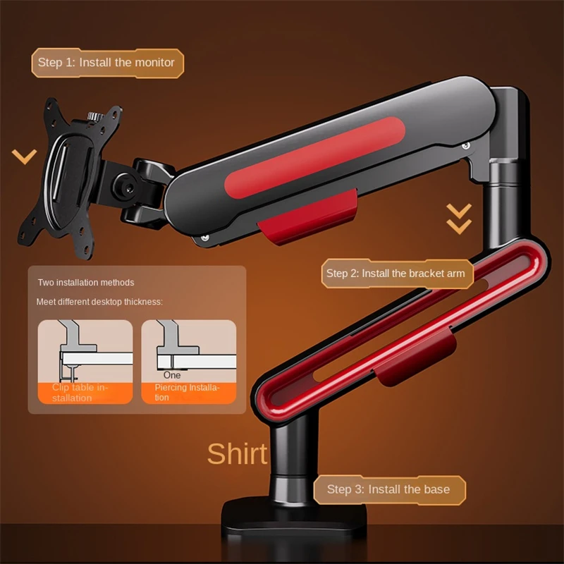 Desk Monitor stand  for 17-32 in Screen Adjustable Spring Pressure Arm Rotatable Tiltable load 2-10kg 75*75~100*100mm