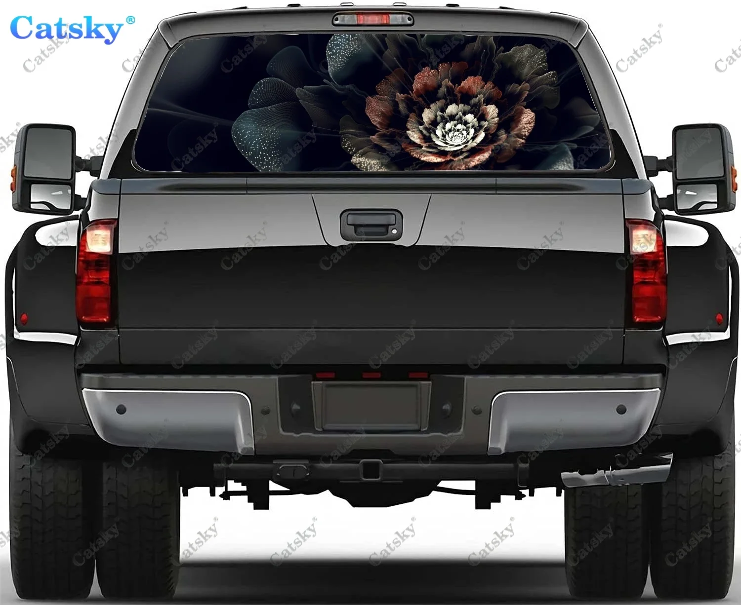 

Abstract Fractal Flower Rear Window Automotive Decals and Graphics Rear Window Decals for Trucks, Car Window Decal Sticker Vinyl