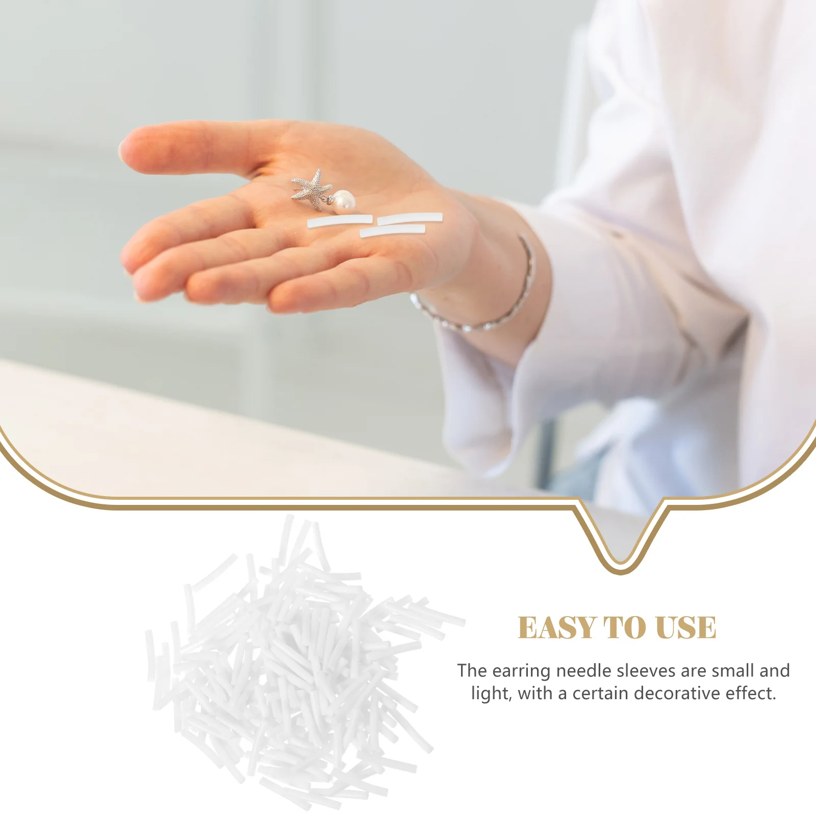 

5000pcs White Plated Tube Sleeves Earring Back Needle Protector Lightweight Plastic Sleeves For Ear Studs Jewelry Diy Repair