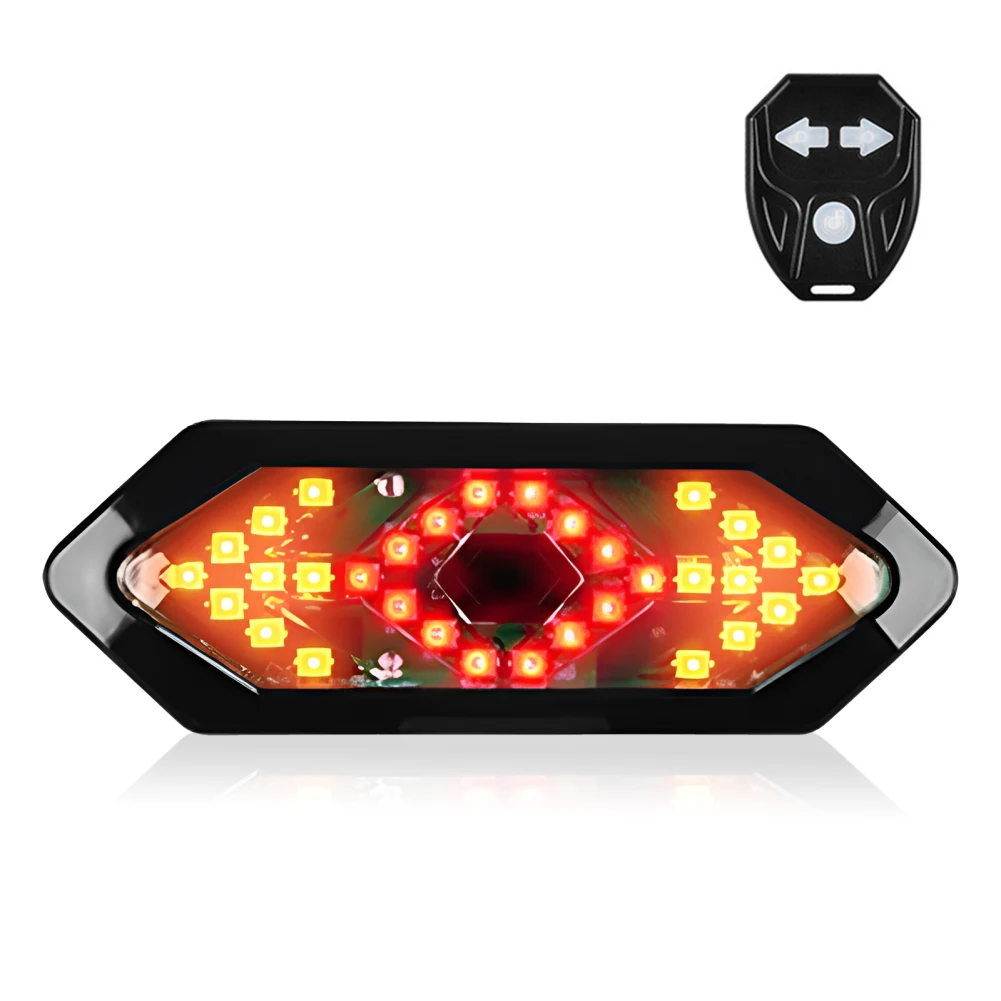 1 PC Bicycle Rear Tail Light Indicator Waterproof Usb Rechargeable Wireless Remote Control Turn Signal Warning Lamp