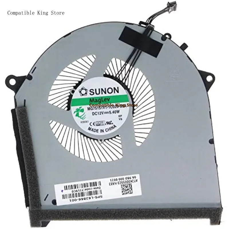 d CPU & GPU Cooling Fan  For HP OMEN 17-CB Plus RTX 2080 L62866-001 MG75151V1-1C010-S9A MG75151V1-1C020-S9A