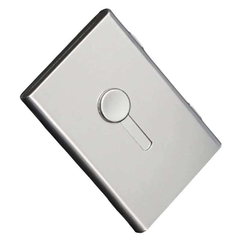 SQPP-1PC حافظة بطاقات عمل من نوع الدفع اليدوي، حامل بطاقات معدني محمول رفيع للغاية، صندوق تخزين بطاقات بلوري منظم