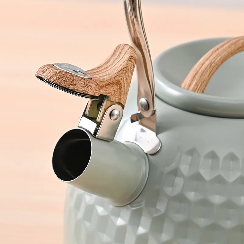 

AB39-Large Capacity 3L Stainless Steel Whistleing Kettle-Morandi Green, For All Stovetop Compatibility