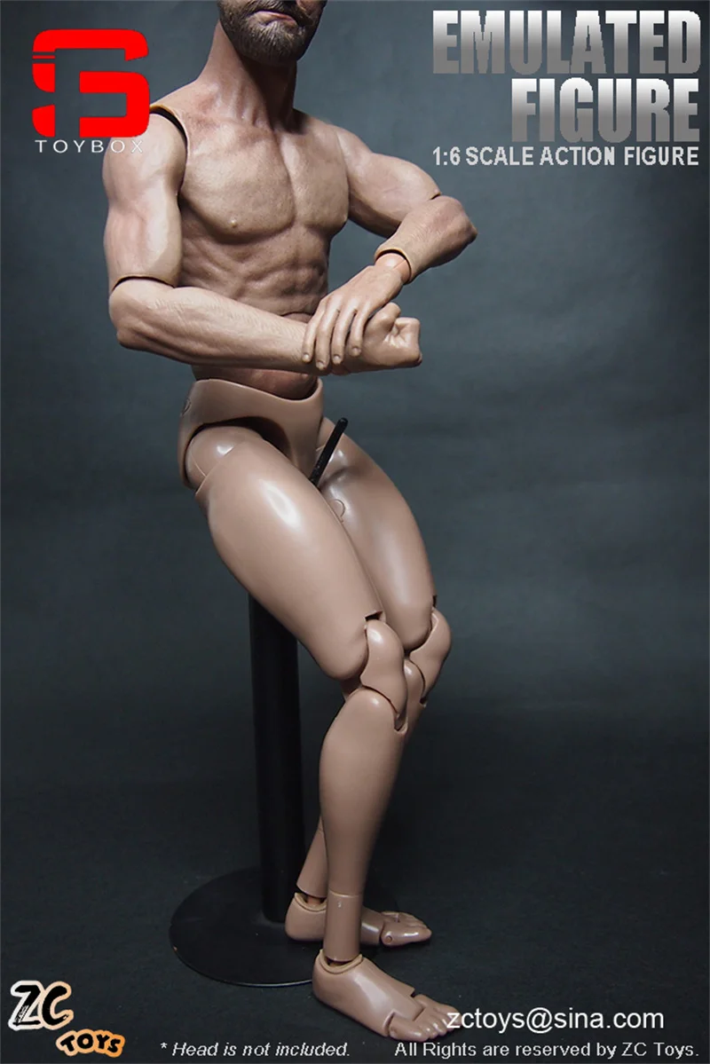 ZCtoys S001 1/6 Corpo Muscular Masculino Com Pescoço Figura de Ação de Soldado Super Flexível de 12 polegadas Fit 1:6 Cabeça Esculpida