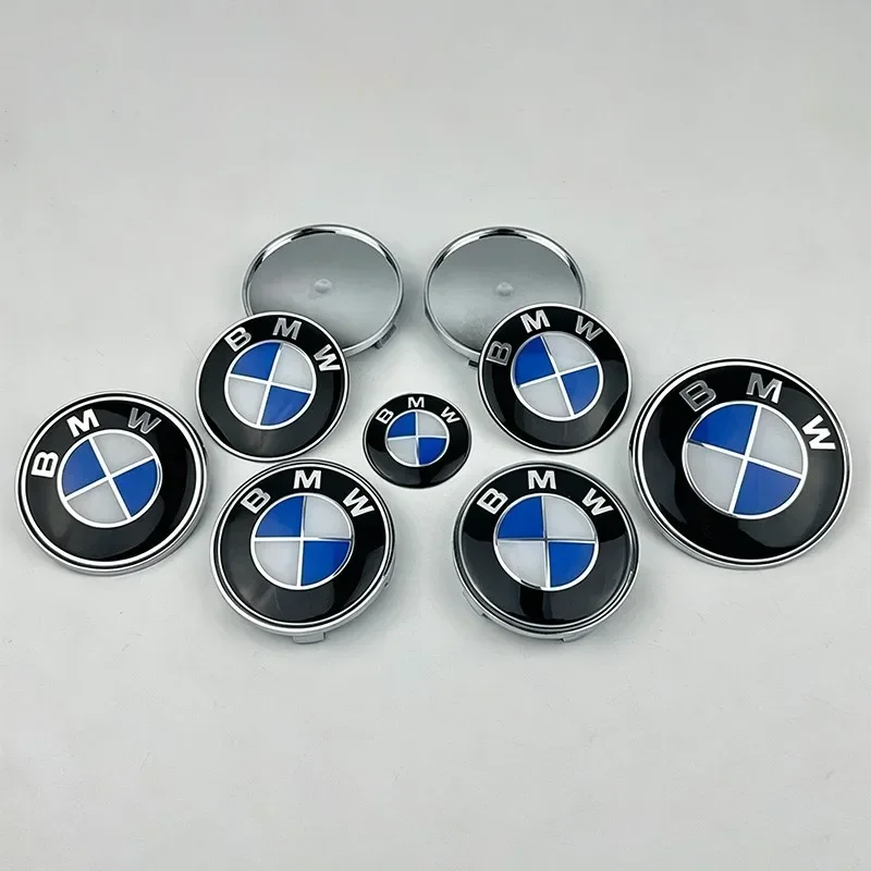 

7Pc Car Front And Rear Logo Hub Center Cover Steering Wheel Center Sticker Accessories For BMW M F10 F07 E90 X3 X4 X1 X5 sticker