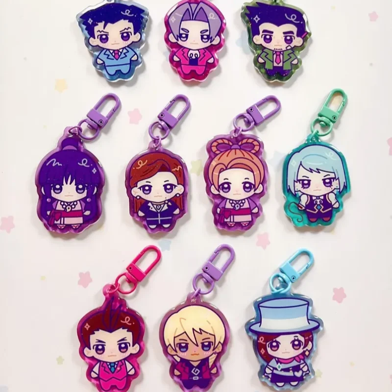 Chibi Gummy Acrylic Keychains Customizable AA Lawyer Game Character Design Cute Charms for Fans