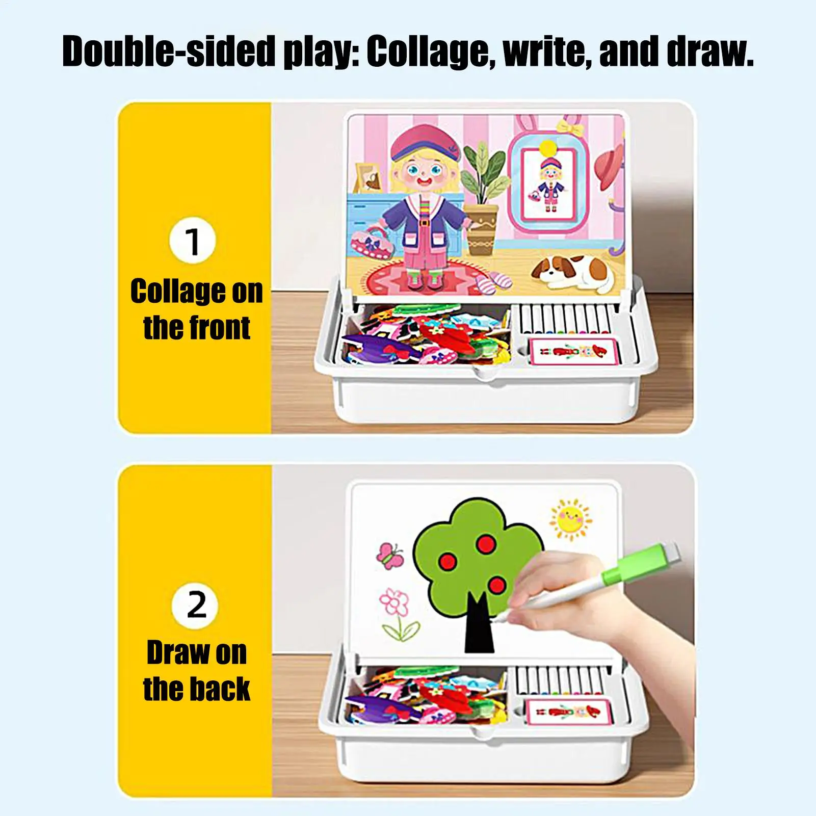 나무 자석 퍼즐 장난감 드레스업 인형 자석 게임 박스 교육용 학습 퍼즐 여행용 가정 학습 야외용