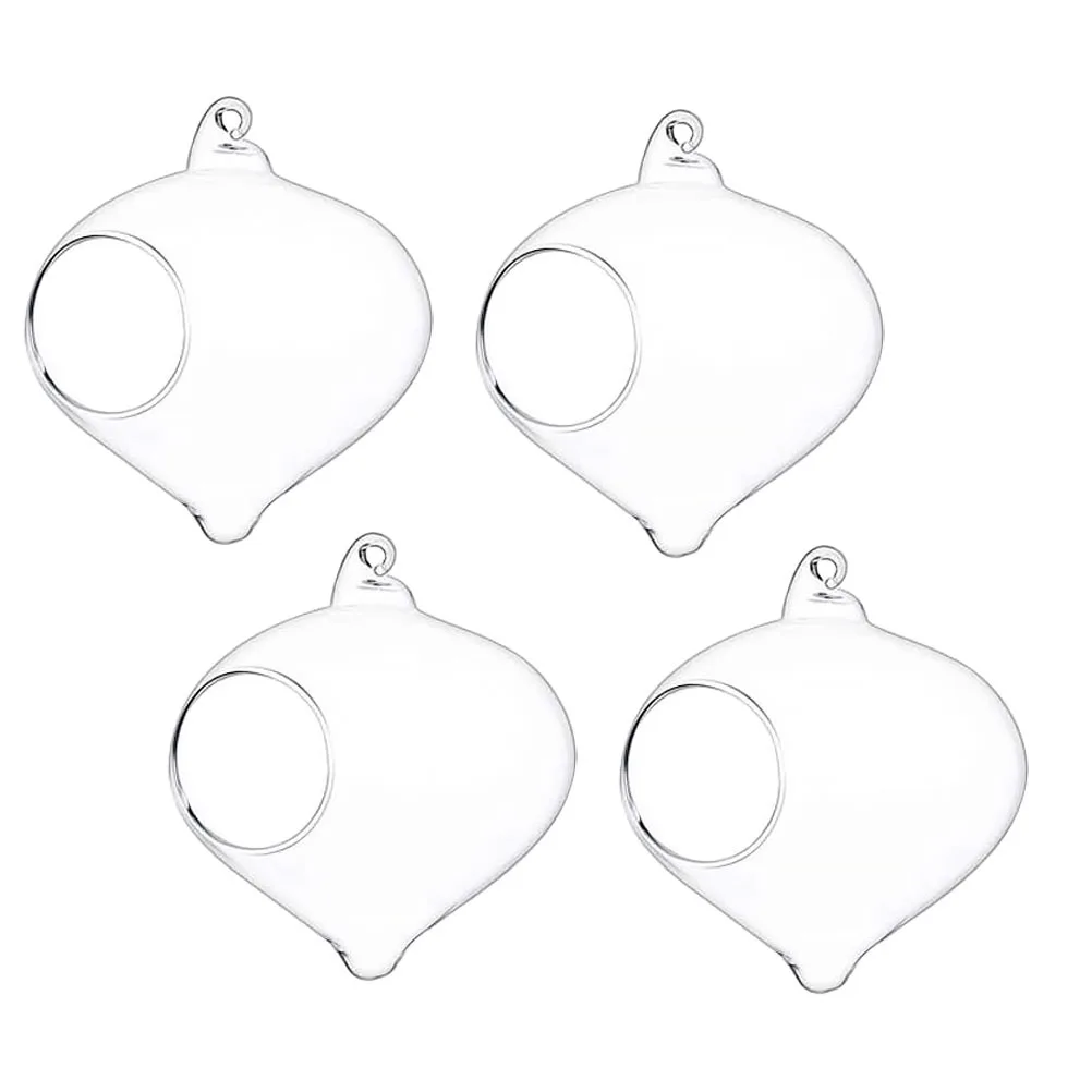 

4Pcs Modern Hanging Glass Planters Elegant Water for Succulents Moss Cacti Indoor Outdoor Decoration