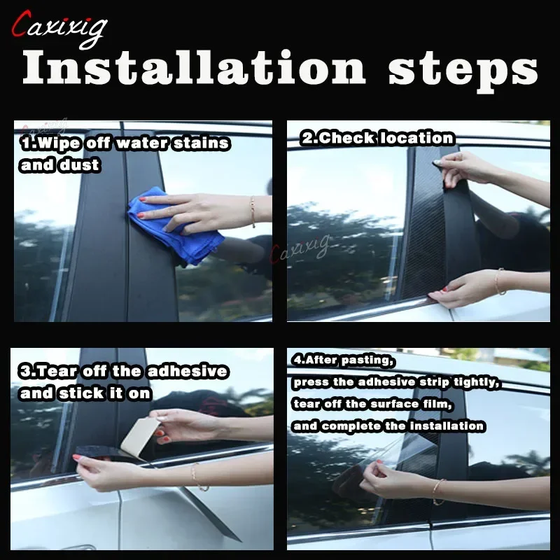 6Pcs Door Window Pillar Posts Trim Molding Cover Stickers Accessories for BMW 1 Series E81 E82 E87 E88 Hatchback 2004-2012 2013