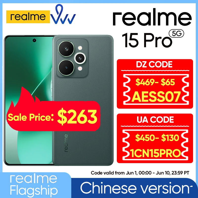 

[World Premiere] realme 15 Pro 5G Smartphone China Version 6.8" 144HZ 7000mAh 80W SuperVOOC 50MP Rear Camera Snapdragon 7 Gen 4