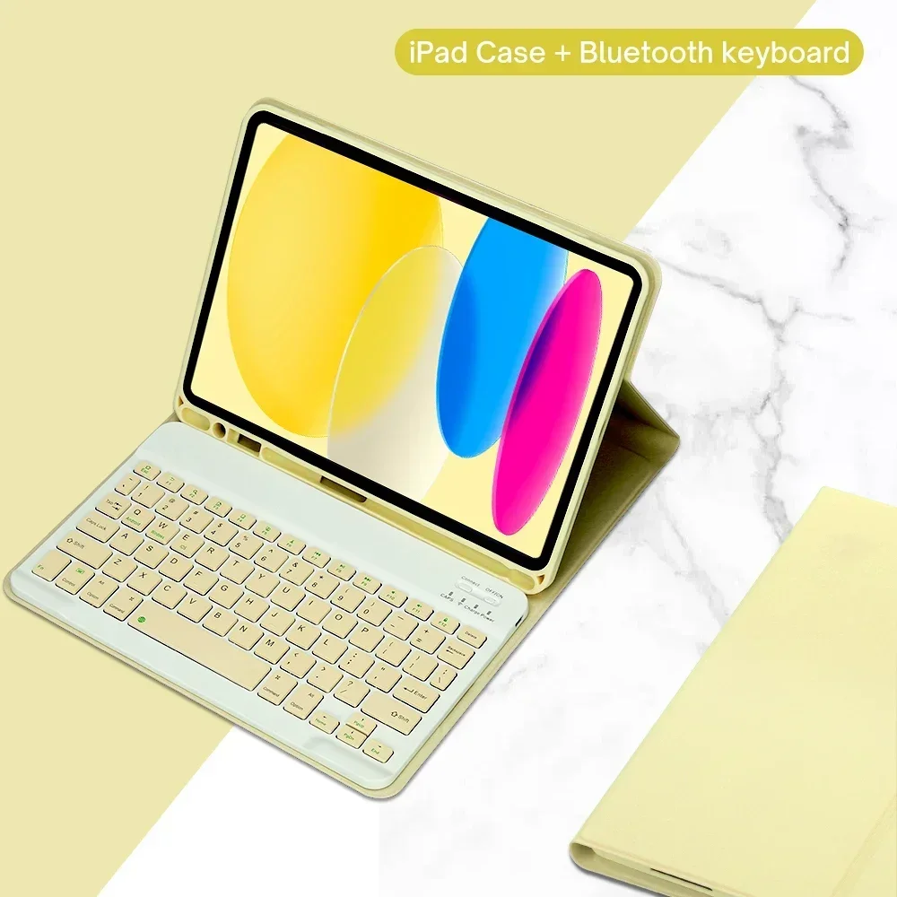 

Чехол для iPad 11-го поколения A16 2025 Funda с клавиатурой, съемная беспроводная Bluetooth-клавиатура + чехол для планшета