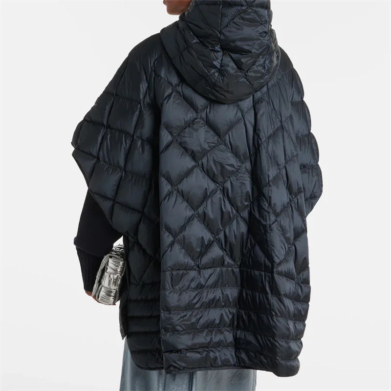 Women\'s down jacket New autumn 2024 diamond grid stitching Puffer coats High quality duck down filling Hooded loose down coats