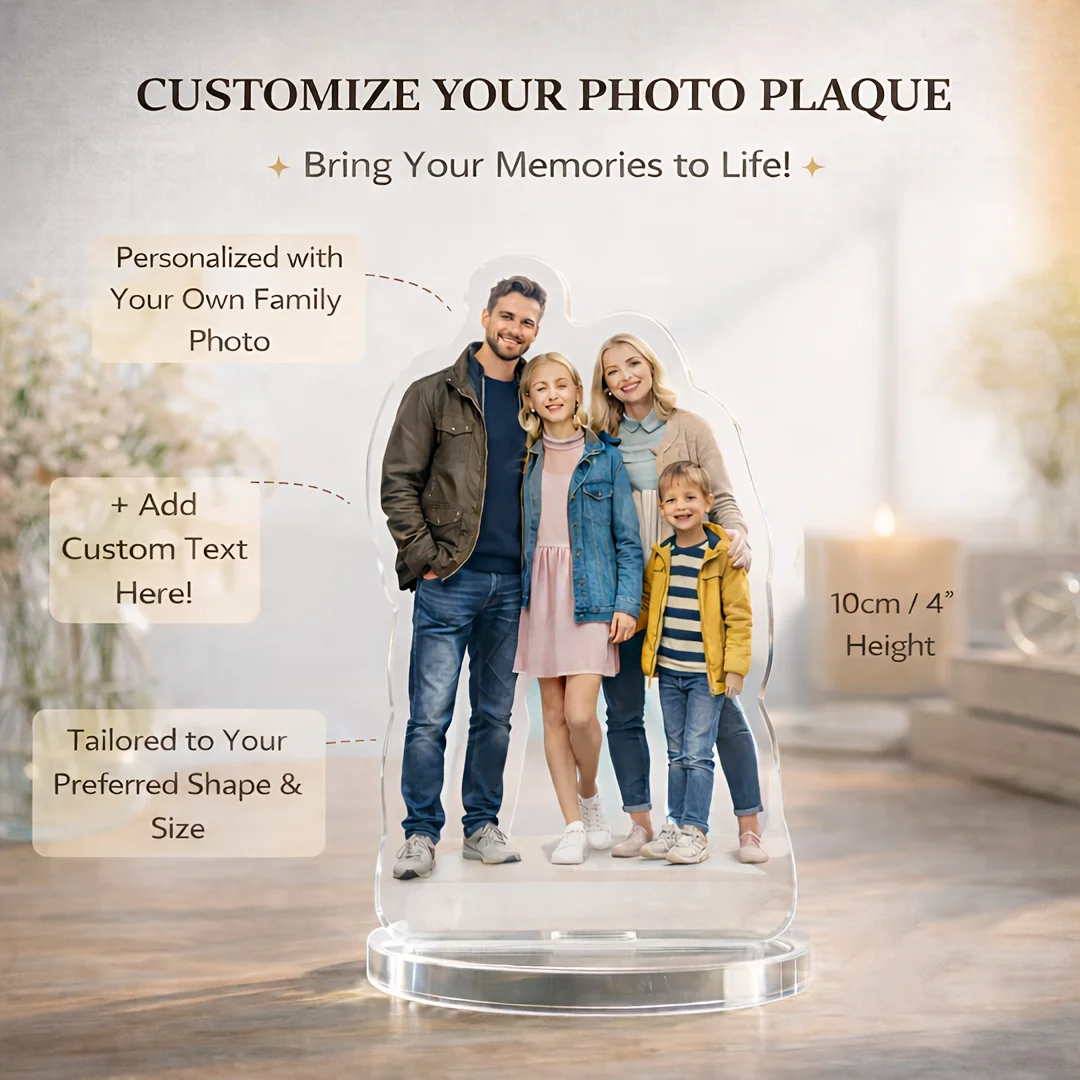 2D Flat, CustomPersonalized Acrylic Desktop Ornament Made from Your Photo, Suitable for Bedroom Desktop Home Decor, Weddings, Ho image 3