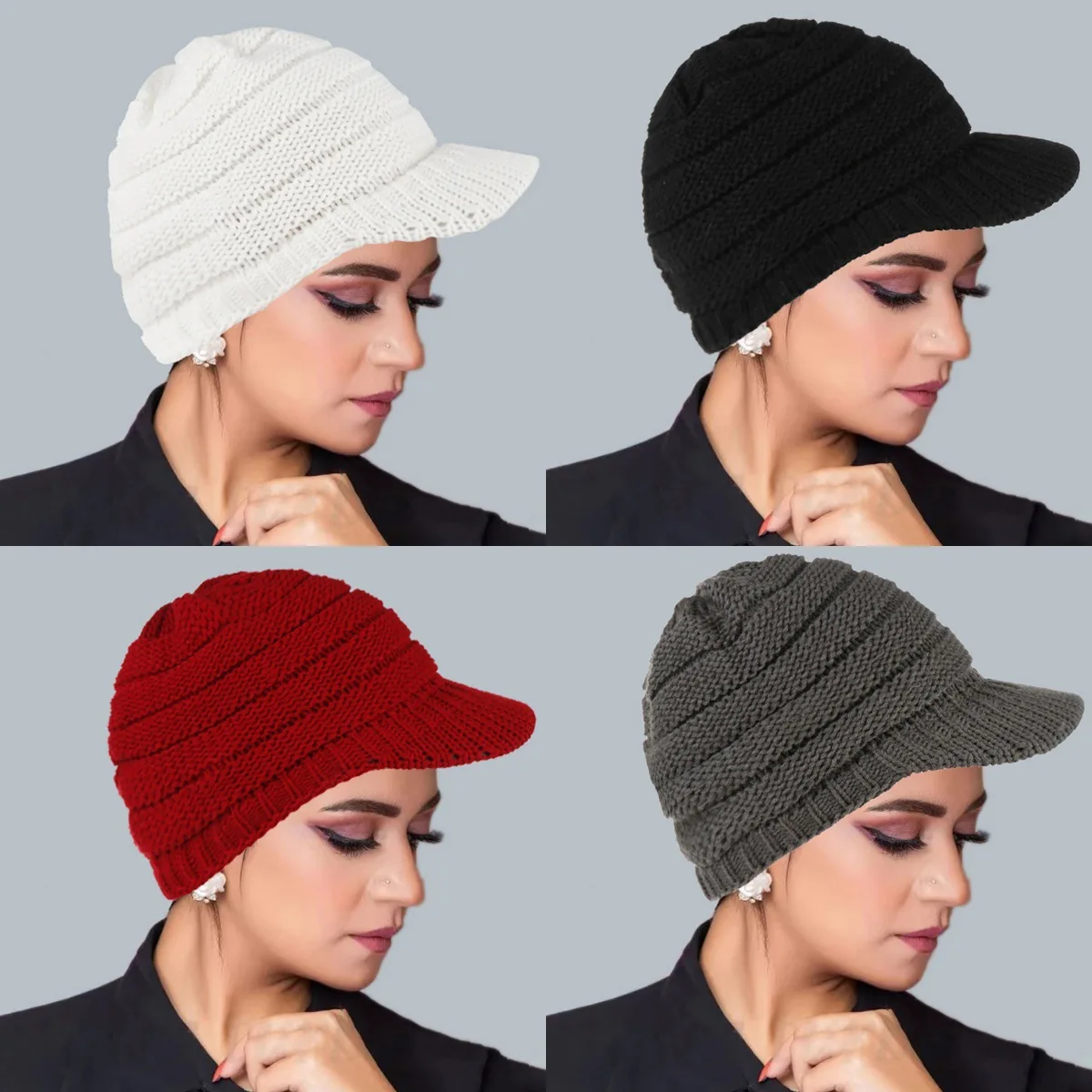 Automne femmes visière chapeau tricoté casquette de Baseball musulman Hijab Turban bord Bonnet perte de cheveux hiver chaud chapeaux foulard Turbante Mujer
