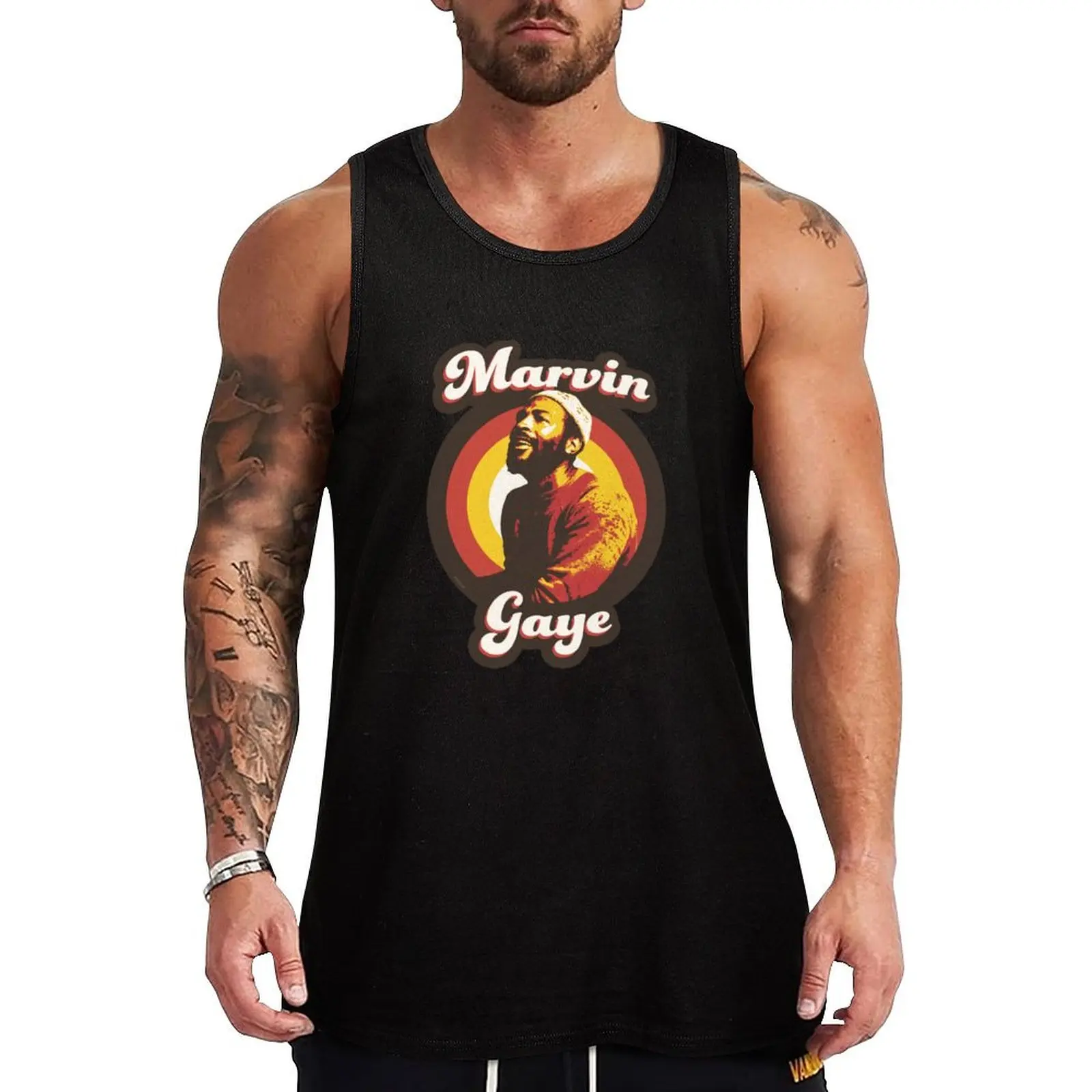 Marvin Gaye 70s Funky Soul Tank Top Athletic Cut Tank Top Gym Workout Sleeveless Shirt