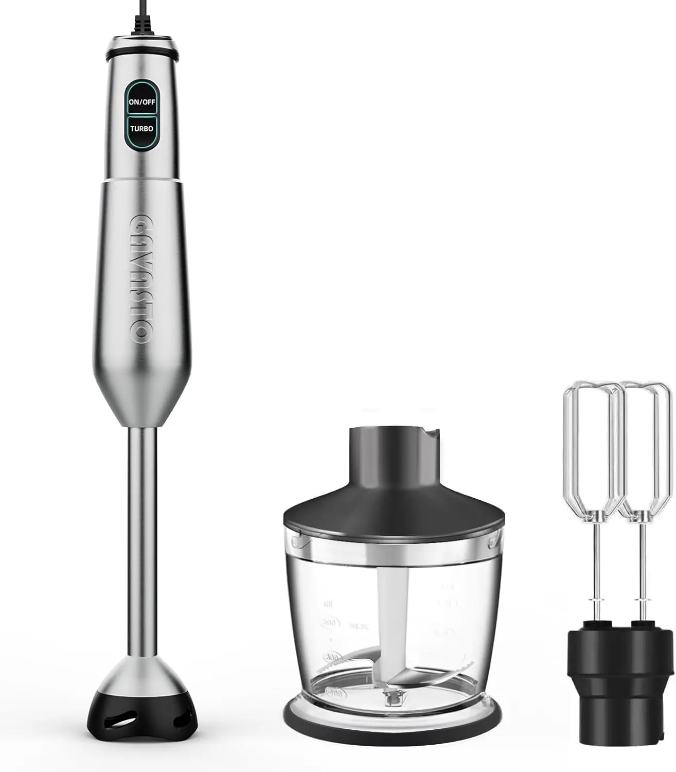 

Immersion Blender 800 Scratch Resistant Hand Blender,15 Speed and Turbo Hand Mixer, -in-1 Heavy Duty Copper Motor Stainless St