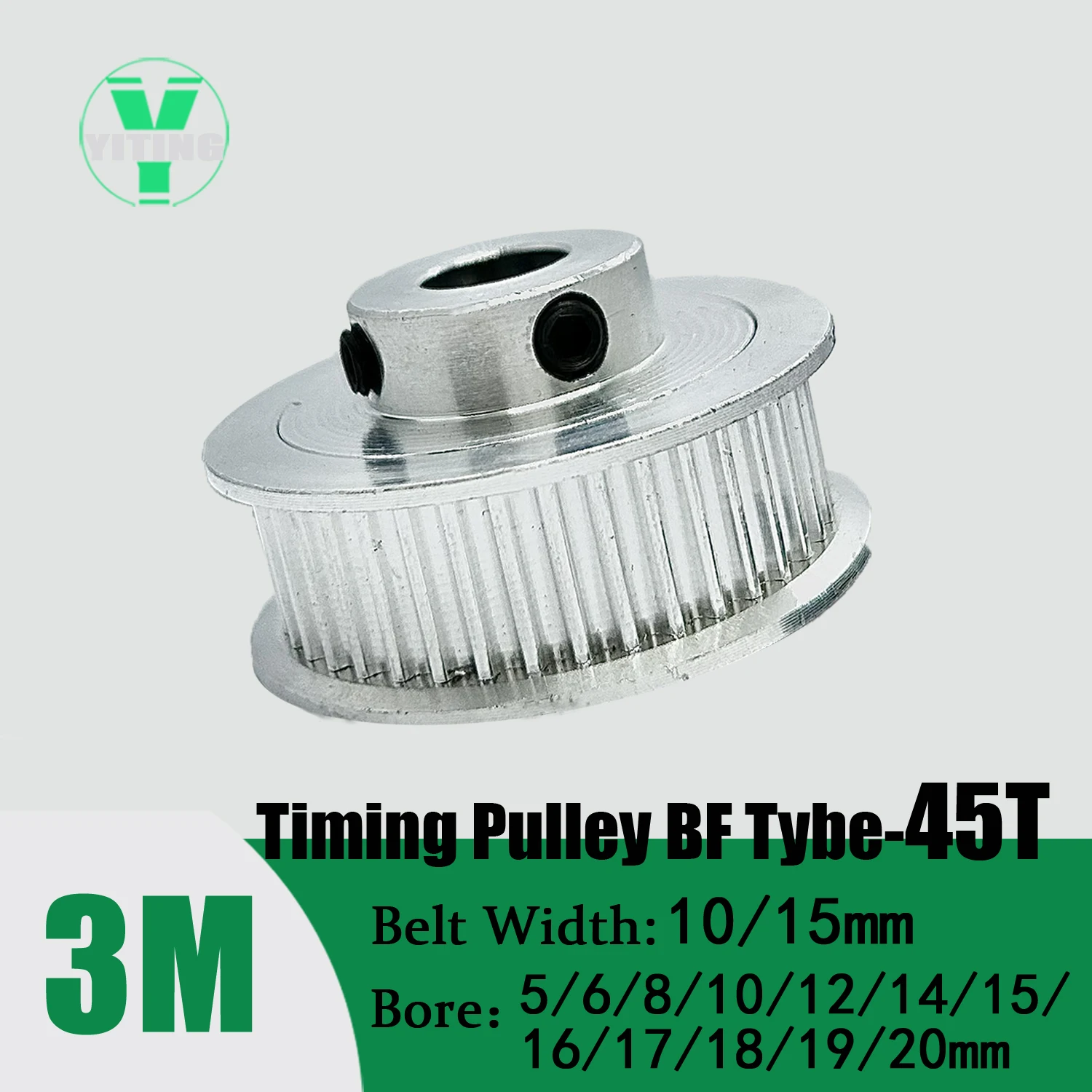 HTD3M 45teeth Timing Pulley 3M BF Belt Width 10/15mm Bore 5-20mm 3mm Pitch Synchronous wheel Pitch Belt Pulley