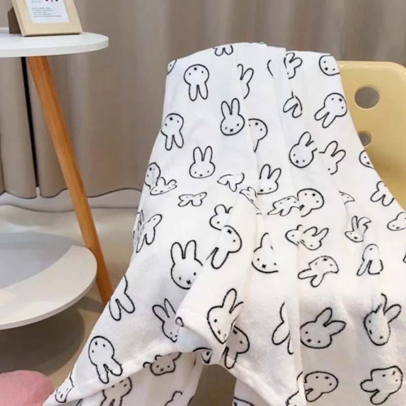 

Cute Miffy Flannel Air Conditioning Blanket Office School Dormitory Student Children Nap Soft Shawl Blanket Christmas Gift