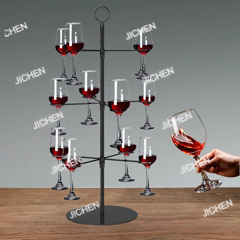 

Держатель для красного бокала из кованого железа, стеллаж для хранения бокалов, креативное украшение для дома, свадебное украшение, металлическая вешалка для бокалов