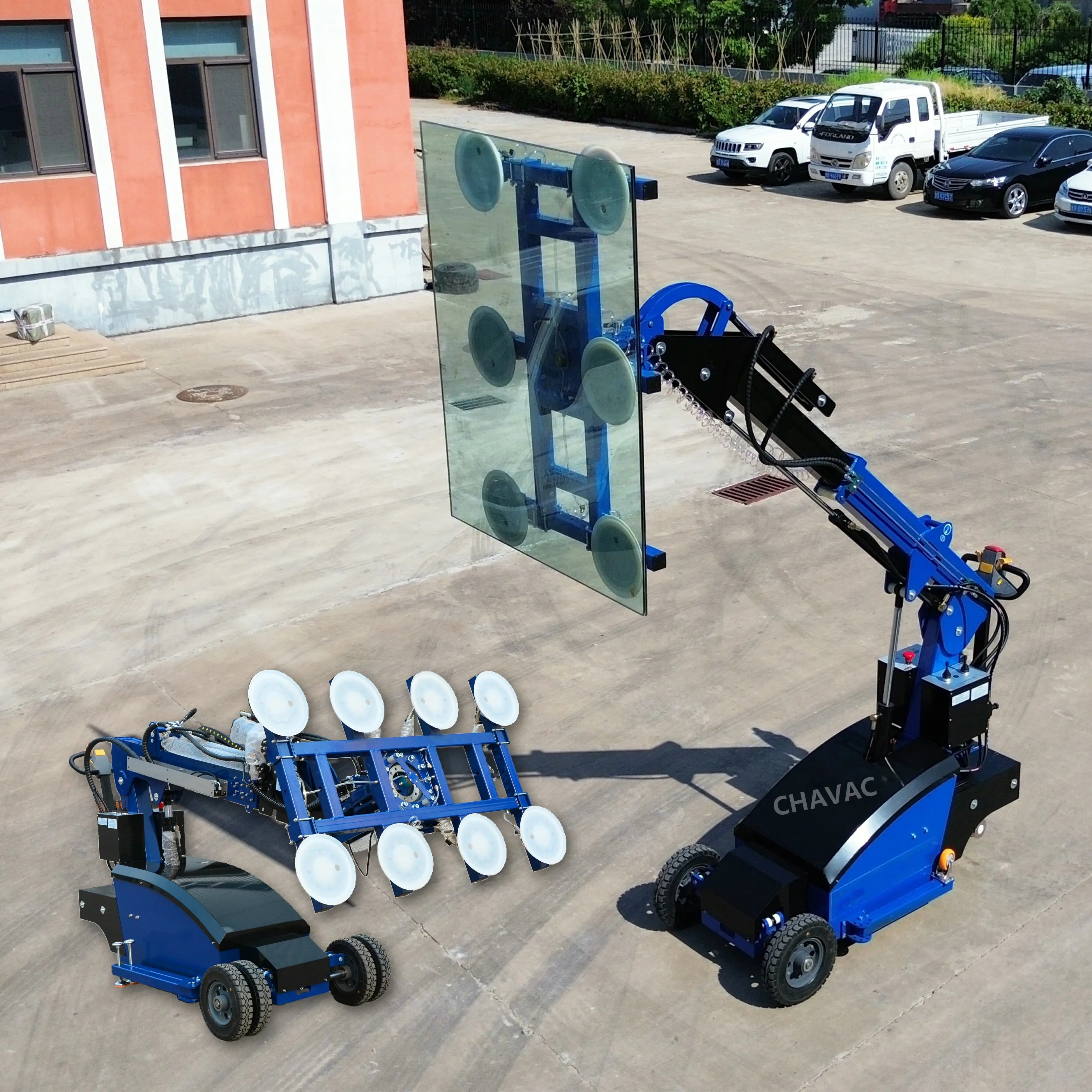 200kg 300kg 400kg 600kg 800kg Full Electric Automatic Walking Glazing Installing Glass Vacuum Lifter Robotic Tool
