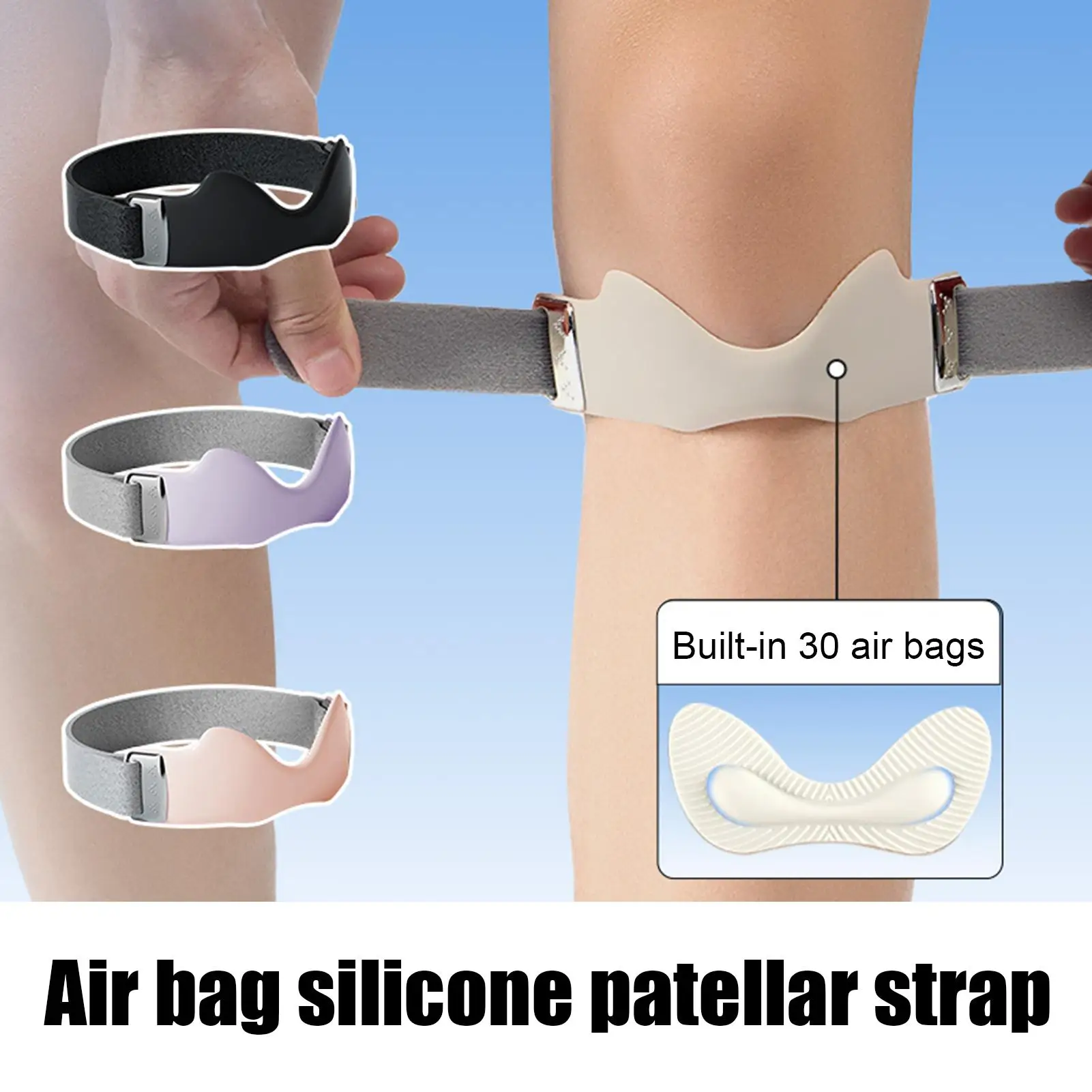 

1 шт., поддерживающий ремень для сухожилий надколенника, регулируемый силиконовый компрессионный ремешок для надколенника, устойчивый наколенник, ремень для надколенника