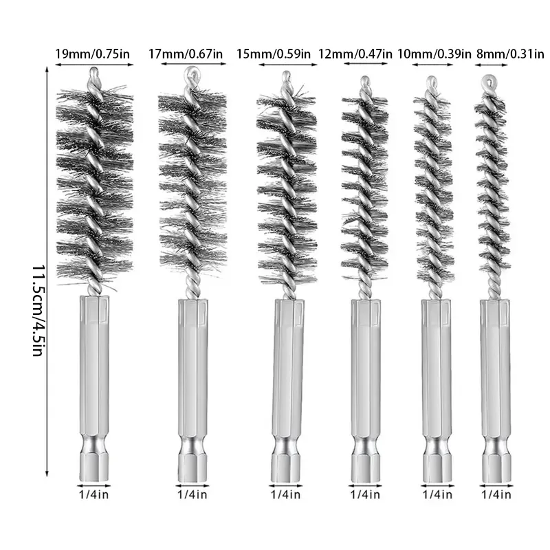 Steel Wire Pipe Brush, Steel Wire Brush, Deburring, Rust Removal, Hole Cleaning Brush, Polishing and Grinding Brush