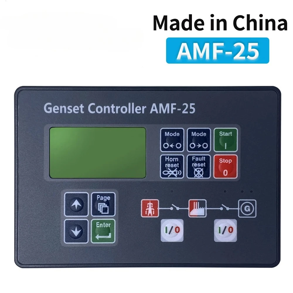 AMF25 Diesel Generator Controller Auto Start LCD Control Panel Compatible with Original Parts AMF-25