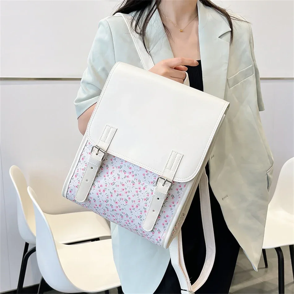 Zaino da donna a 3 strati Bagpack con motivo floreale di alta qualità per la scuola adolescenti ragazze Designer BookBag da viaggio Fashion Mochila