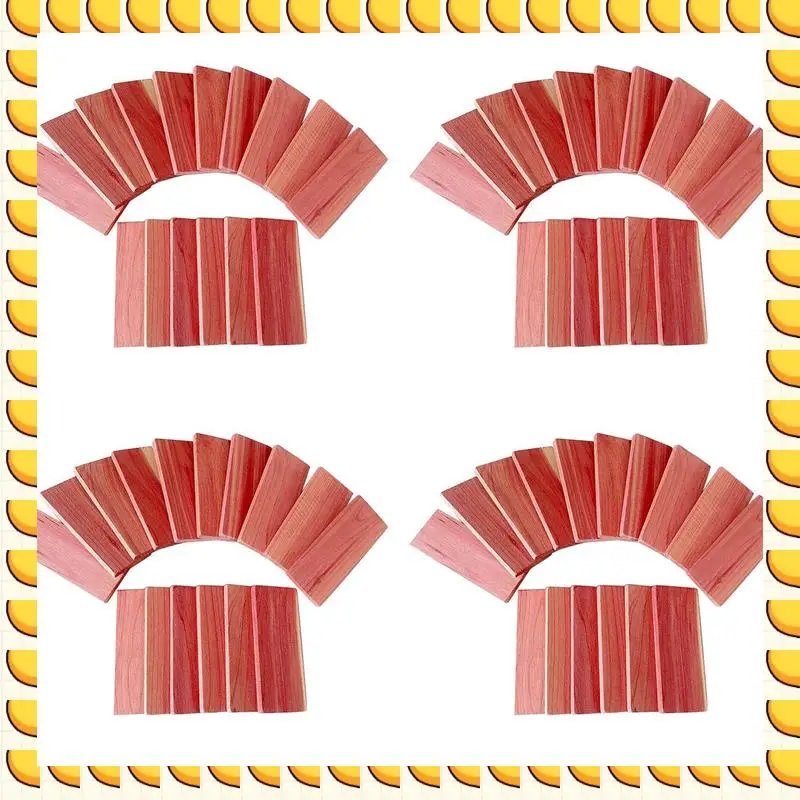 

BAAU 64 упаковки кедровых блоков для шкафа, красные кедровые блоки для хранения, ароматические кедровые блоки для шкафа и ящика