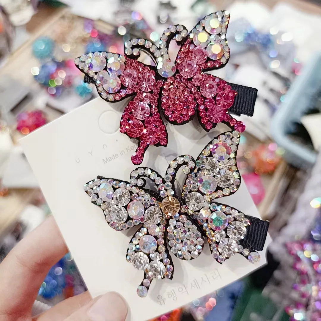 diamonding butterfly duckbill clip French character design feeling restoring ancient ways hairpin fashion artistic temperament