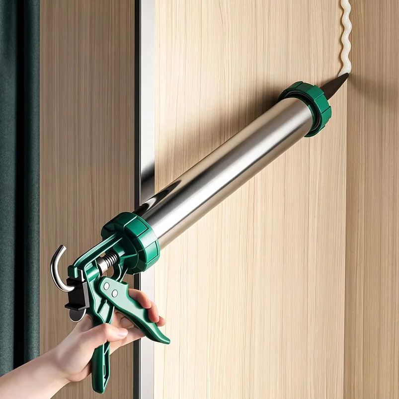 15 Inch Manual Caulking Glue Gun Stainless Steel Tube Auto Stop Labor-Saving​ For Window Door Construction Home Repair Tool